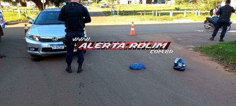 Acidente de trânsito envolvendo carro e moto foi registrado nesta manhã em Rolim de Moura Acidente de trânsito envolvendo carro e moto foi registrado nesta manhã em Rolim de Moura