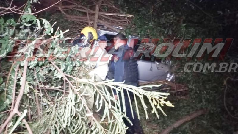 Motorista de caminhonete foi parar em ribanceira após perder o controle da direção na RO 383 em Rolim de Moura Motorista de caminhonete foi parar em ribanceira após perder o controle da direção na RO 383 em Rolim de Moura