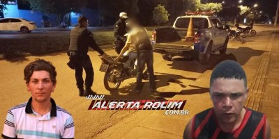 Dupla foi presa em flagrante pela PM com ajuda de populares após prática de furto de veículo em Rolim de Moura
