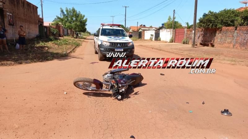 Segundo acidente de trânsito do dia em Rolim de Moura deixou motociclista com fratura no pé