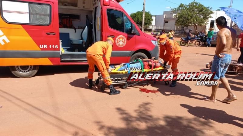 Segundo acidente de trânsito do dia em Rolim de Moura deixou motociclista com fratura no pé Segundo acidente de trânsito do dia em Rolim de Moura deixou motociclista com fratura no pé