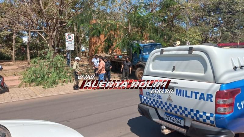 Caminhão desce Avenida desgovernado, atinge carro estacionado e portal da praça do bosque em Rolim de Moura Caminhão desce Avenida desgovernado, atinge carro estacionado e portal da praça do bosque em Rolim de Moura
