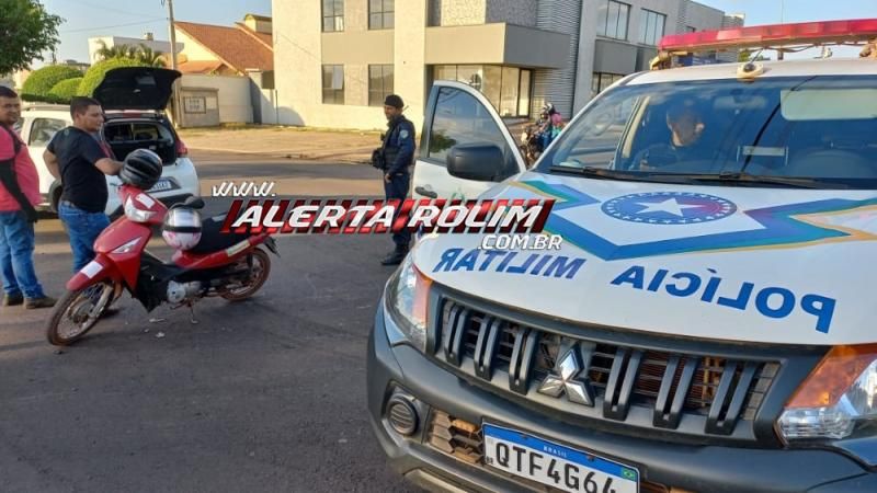 Colisão entre carro e moto na Barão de Melgaço resultou em uma pessoa ferida em Rolim de Moura Colisão entre carro e moto na Barão de Melgaço resultou em uma pessoa ferida em Rolim de Moura