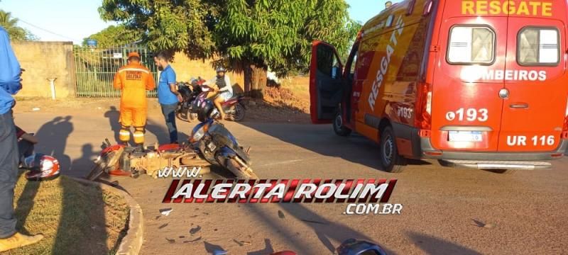 Colisão entre duas Biz foi registrada nesta manhã em Rolim de Moura Colisão entre duas Biz foi registrada nesta manhã em Rolim de Moura
