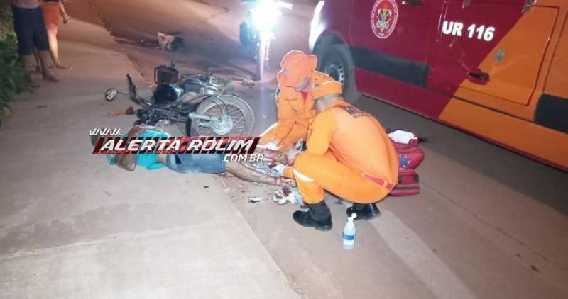 Motociclista sofreu fratura na perna em grave acidente ao colidir em carro no bairro Cidade Alta em Rolim de Moura Motociclista sofreu fratura na perna em grave acidente ao colidir em carro no bairro Cidade Alta em Rolim de Moura