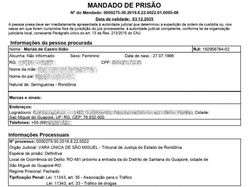 Mulher acusada de tráfico de drogas foi presa pela equipe do PATAMO da PM em Rolim de Moura Mulher acusada de tráfico de drogas foi presa pela equipe do PATAMO da PM em Rolim de Moura