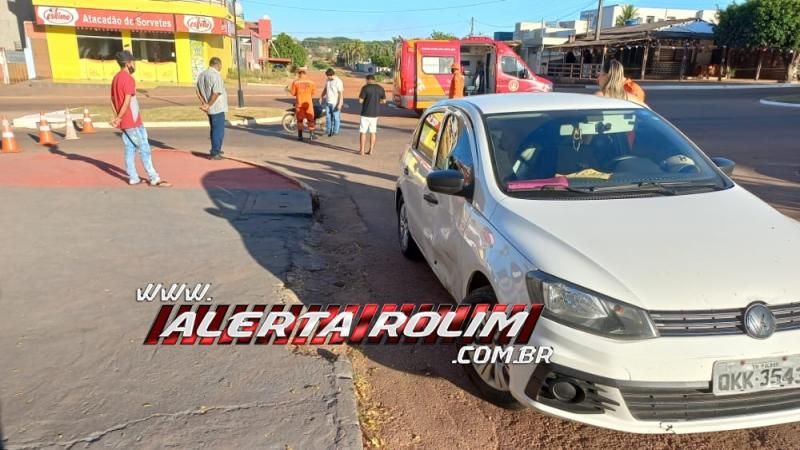 Segundo acidente de trânsito do dia envolveu carro e moto no Centro de Rolim de Moura Segundo acidente de trânsito do dia envolveu carro e moto no Centro de Rolim de Moura