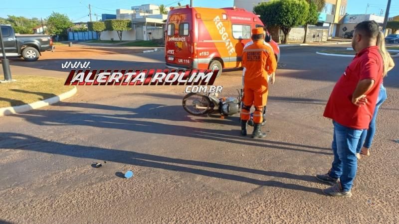 Segundo acidente de trânsito do dia envolveu carro e moto no Centro de Rolim de Moura Segundo acidente de trânsito do dia envolveu carro e moto no Centro de Rolim de Moura