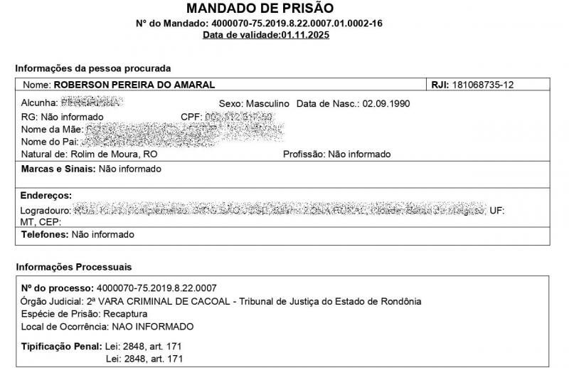 Estelionatário, acusado de aplicar golpes em várias cidades e estados do Brasil foi preso pela PM em Rolim de Moura Estelionatário, acusado de aplicar golpes em várias cidades e estados do Brasil foi preso pela PM em Rolim de Moura
