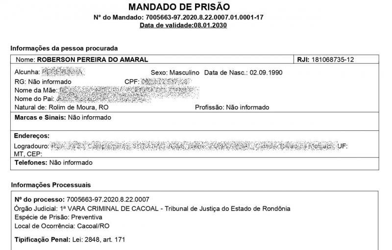 Estelionatário, acusado de aplicar golpes em várias cidades e estados do Brasil foi preso pela PM em Rolim de Moura Estelionatário, acusado de aplicar golpes em várias cidades e estados do Brasil foi preso pela PM em Rolim de Moura