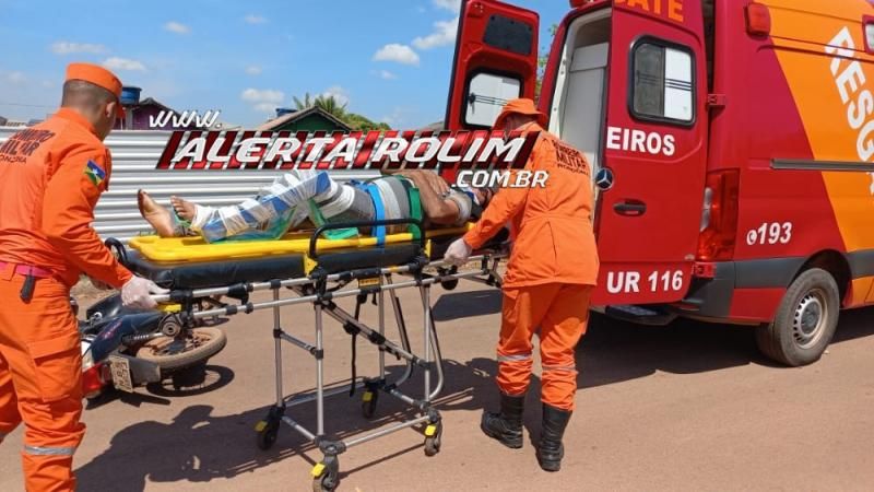 Avô e neta ficaram feridos após sofrerem queda de moto nesta manhã em Rolim de Moura; Condutor fraturou a perna Avô e neta ficaram feridos após sofrerem queda de moto nesta manhã em Rolim de Moura; Condutor fraturou a perna