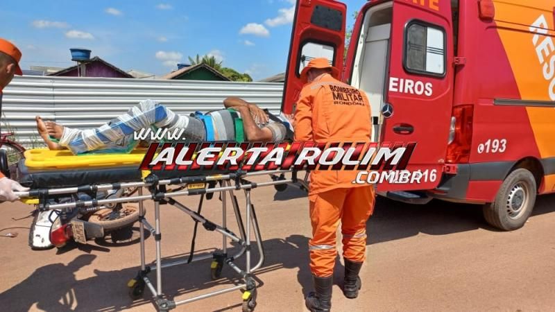 Avô e neta ficaram feridos após sofrerem queda de moto nesta manhã em Rolim de Moura; Condutor fraturou a perna Avô e neta ficaram feridos após sofrerem queda de moto nesta manhã em Rolim de Moura; Condutor fraturou a perna