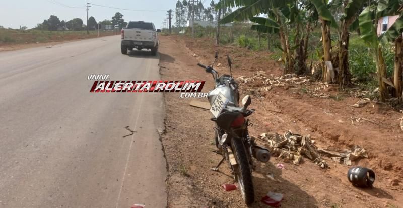 Motociclista foi socorrido após bater na traseira de caminhonete nesta manhã em Nova Brasilândia do Oeste Motociclista foi socorrido após bater na traseira de caminhonete nesta manhã em Nova Brasilândia do Oeste
