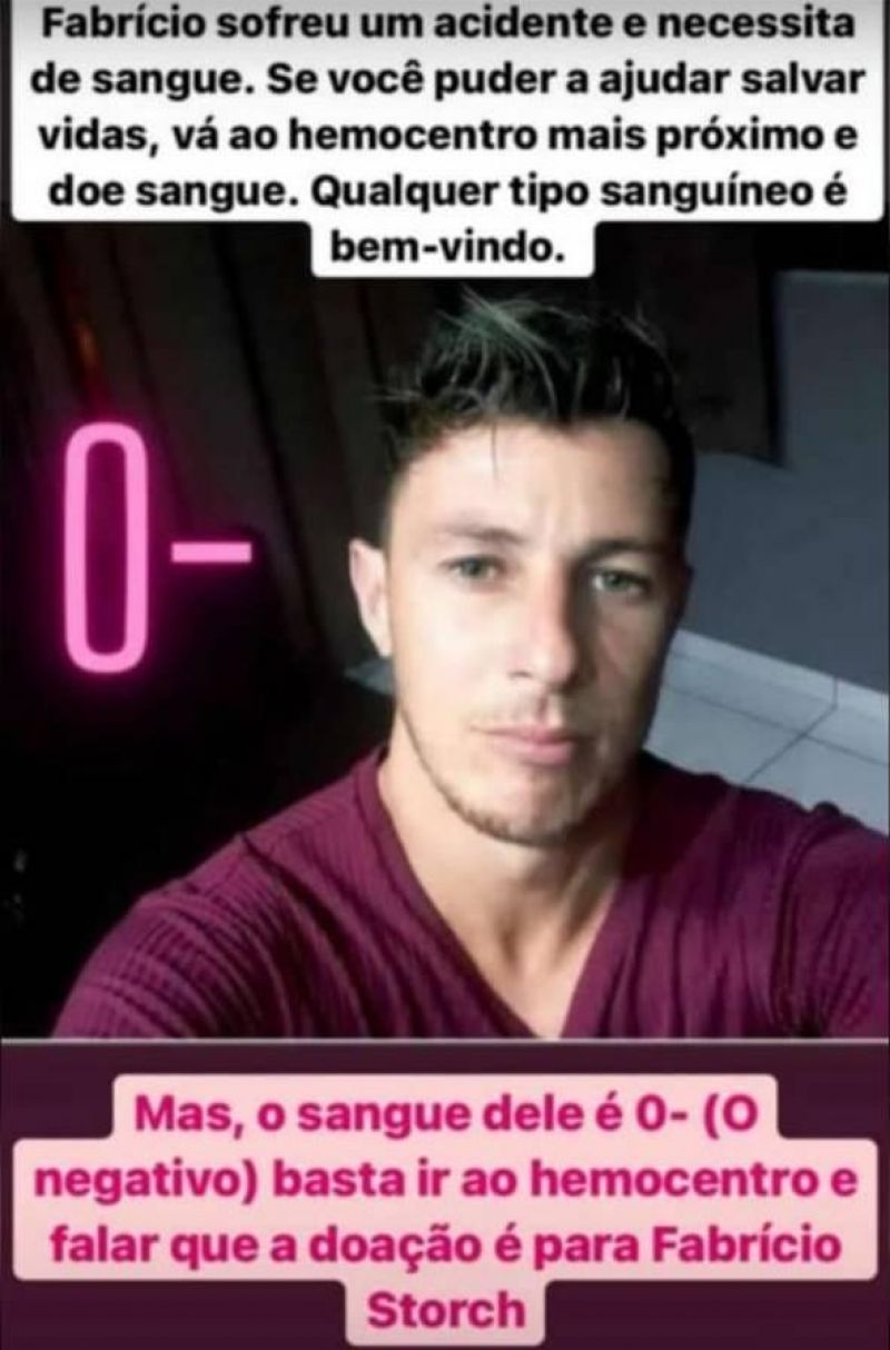 Motociclista, vítima de grave acidente de trânsito em Rolim de Moura e que teve braço amputado precisa de doação de sangue O- Motociclista, vítima de grave acidente de trânsito em Rolim de Moura e que teve braço amputado precisa de doação de sangue O-