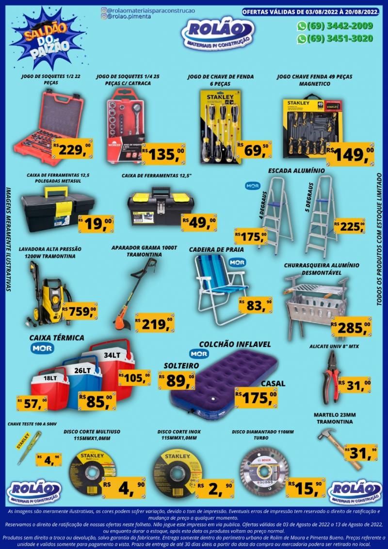 Saldão do Paizão do Rolão Materiais para construção de Rolim de Moura - Confira as ofertas Saldão do Paizão do Rolão Materiais para construção de Rolim de Moura - Confira as ofertas