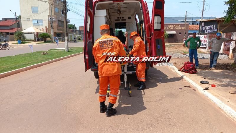 Colisão entre carro e moto deixou uma pessoa ferida nesta quarta-feira me Rolim de Moura Colisão entre carro e moto deixou uma pessoa ferida nesta quarta-feira me Rolim de Moura