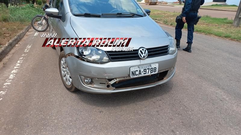 Colisão entre carro e moto foi registrada neste sábado em Rolim de Moura Colisão entre carro e moto foi registrada neste sábado em Rolim de Moura