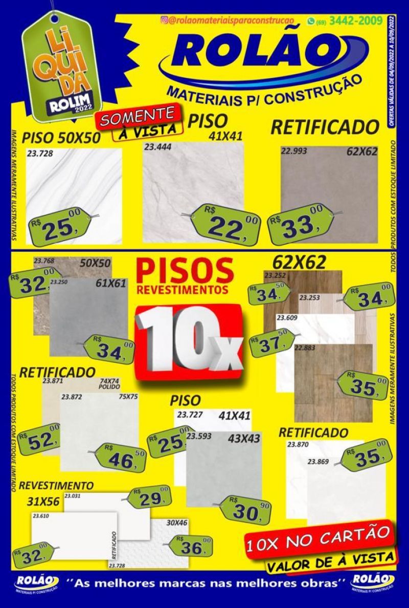 Confira as ofertas do Rolão materiais para construção para a edição do Líquida Rolim 2022 Confira as ofertas do Rolão materiais para construção para a edição do Líquida Rolim 2022