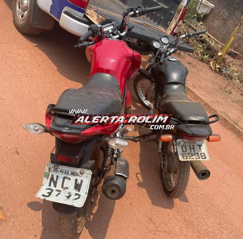 Duas motos roubadas foram recuperadas pela Polícia Militar em Rolim de Moura Duas motos roubadas foram recuperadas pela Polícia Militar em Rolim de Moura