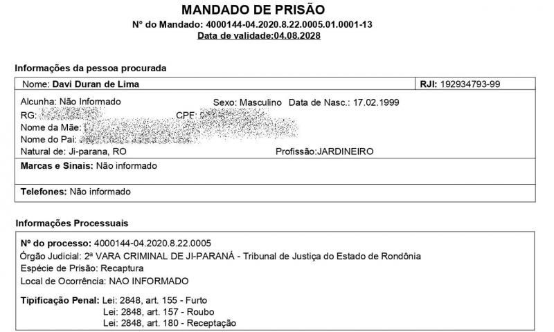 Foragido de unidade prisional em Ji-Paraná foi preso com arma de fogo pela equipe do PATAMO da PM em Rolim de Moura; Vídeo Foragido de unidade prisional em Ji-Paraná foi preso com arma de fogo pela equipe do PATAMO da PM em Rolim de Moura; Vídeo