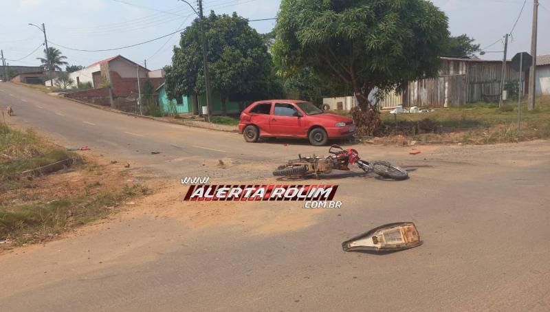 Grave acidente de trânsito entre carro e moto foi registrado em Nova Brasilândia do Oeste Grave acidente de trânsito entre carro e moto foi registrado em Nova Brasilândia do Oeste