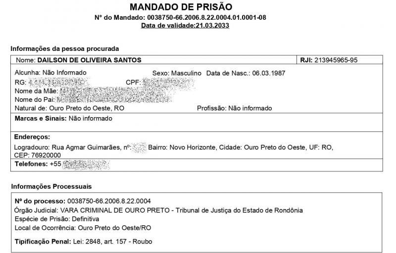 Homem, acusado de crime de roubo, com Mandado de Prisão de Ouro Preto foi preso pela equipe da PTRAN da PM em Rolim de Moura; Vídeo Homem, acusado de crime de roubo, com Mandado de Prisão de Ouro Preto foi preso pela equipe da PTRAN da PM em Rolim de Moura; Vídeo