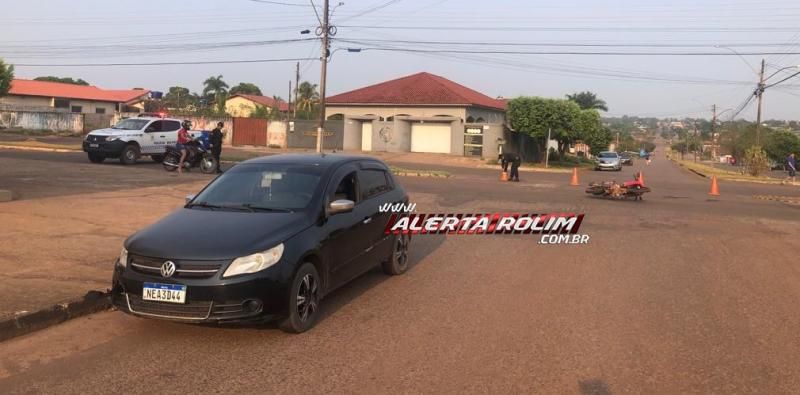 Manhã de segunda-feira registrou acidente de trânsito envolvendo carro e moto em Rolim de Moura Manhã de segunda-feira registrou acidente de trânsito envolvendo carro e moto em Rolim de Moura
