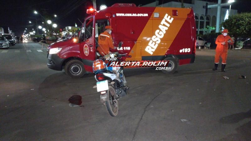 Motorista inabilitado atingiu mototaxista no Centro de Rolim de Moura Motorista inabilitado atingiu mototaxista no Centro de Rolim de Moura