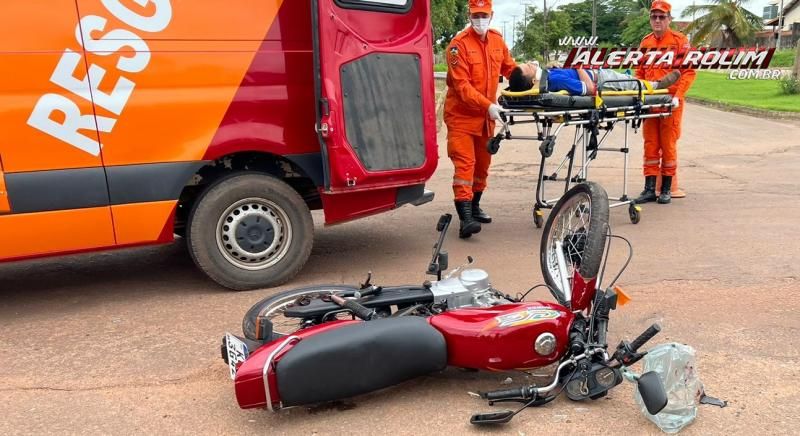Acidente de trânsito deixou motociclista ferido neste sábado em Rolim de Moura Acidente de trânsito deixou motociclista ferido neste sábado em Rolim de Moura