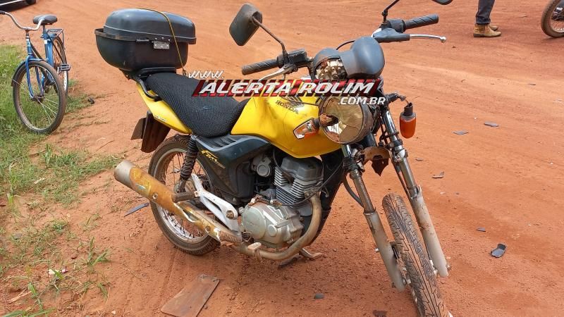 Choque frontal entre duas motos deixou um dos condutores com suspeita de fratura no braço em Rolim de Moura Choque frontal entre duas motos deixou um dos condutores com suspeita de fratura no braço em Rolim de Moura