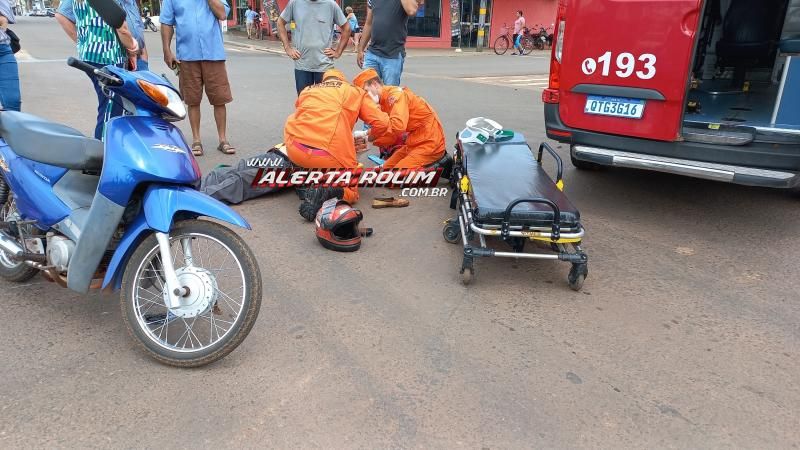 Primeiro acidente de trânsito do dia deixou idoso com suspeita de fratura em Rolim de Moura Primeiro acidente de trânsito do dia deixou idoso com suspeita de fratura em Rolim de Moura