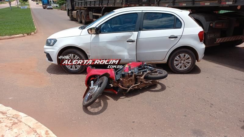 Segundo acidente do dia também envolveu carro e moto e deixou uma pessoa ferida em Rolim de Moura Segundo acidente do dia também envolveu carro e moto e deixou uma pessoa ferida em Rolim de Moura