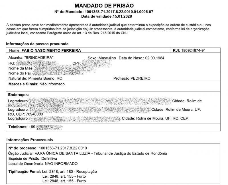 Acusado de crimes de furto e receptação foi preso pela PM em Rolim de Moura Acusado de crimes de furto e receptação foi preso pela PM em Rolim de Moura