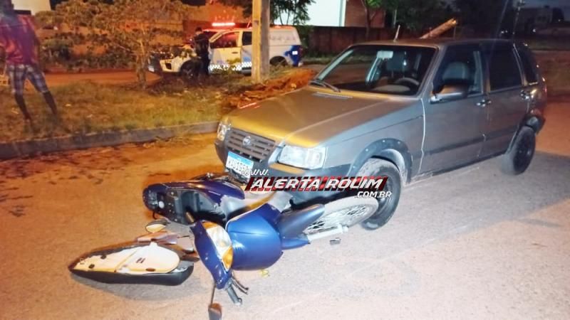 Trafegando na contramão, motorista com sinais de embriaguez atingiu condutora de moto na noite quinta-feira em Rolim de Moura Trafegando na contramão, motorista com sinais de embriaguez atingiu condutora de moto na noite quinta-feira em Rolim de Moura