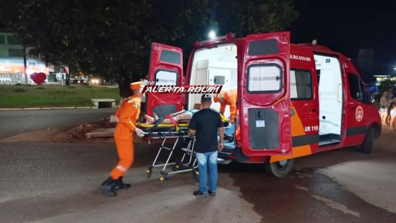 Acidente de trânsito na noite de terça-feira deixou condutora de moto ferida em Rolim de Moura Acidente de trânsito na noite de terça-feira deixou condutora de moto ferida em Rolim de Moura