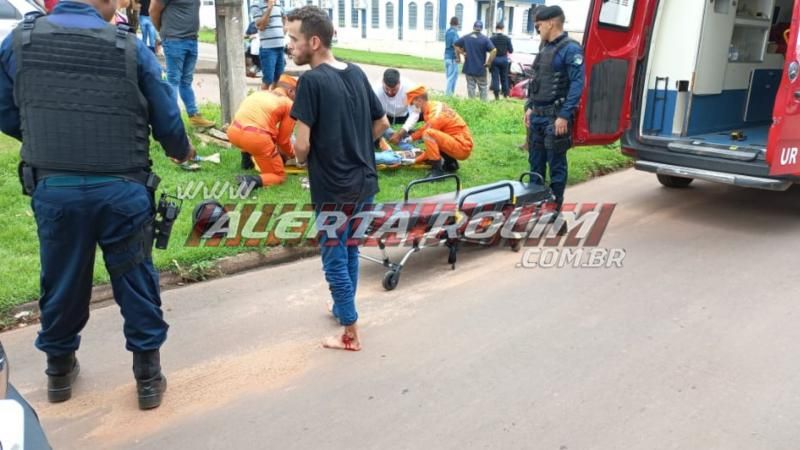 Motociclista fraturou perna em acidente nesta tarde em Rolim de Moura Motociclista fraturou perna em acidente nesta tarde em Rolim de Moura