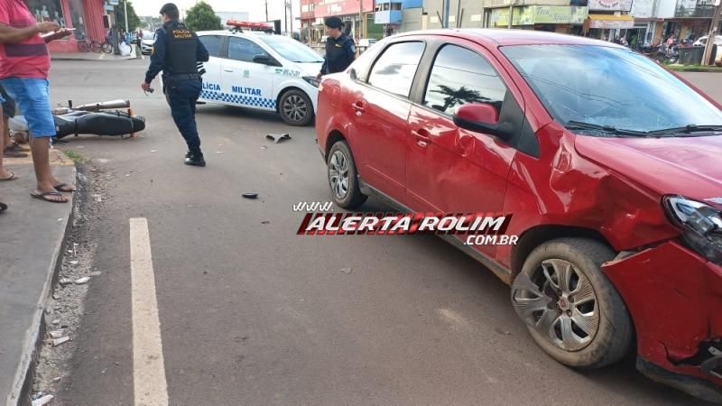 Terceiro acidente desta quarta-feira também deixou motociclista ferida em Rolim de Moura Terceiro acidente desta quarta-feira também deixou motociclista ferida em Rolim de Moura