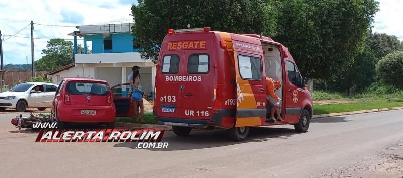 Adolescente conduzindo moto e passageiro ficaram feridos no terceiro acidente registrado neste sábado em Rolim de Moura Adolescente conduzindo moto e passageiro ficaram feridos no terceiro acidente registrado neste sábado em Rolim de Moura