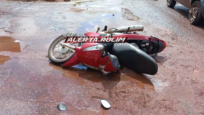 Segundo acidente de trânsito do dia deixou condutora de moto ferida em Rolim de Moura Segundo acidente de trânsito do dia deixou condutora de moto ferida em Rolim de Moura