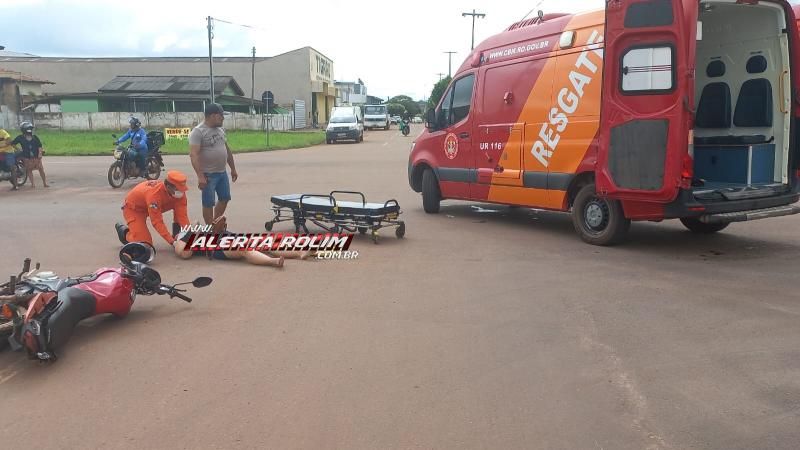 Acidente nesta manhã deixou motociclista ferida em Rolim de Moura Acidente nesta manhã deixou motociclista ferida em Rolim de Moura