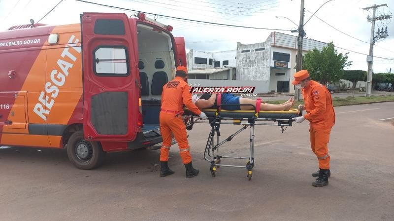 Acidente nesta manhã deixou motociclista ferida em Rolim de Moura Acidente nesta manhã deixou motociclista ferida em Rolim de Moura
