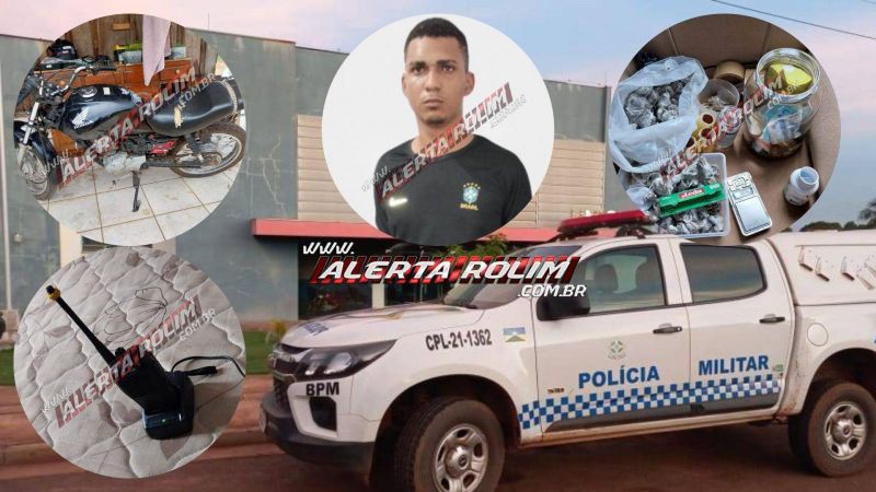 Acusado de tráfico foi preso pela PM com drogas, munições, pés de maconha, veículo e vários produtos de origem duvidosa em Rolim de Moura  Acusado de tráfico foi preso pela PM com drogas, munições, pés de maconha, veículo e vários produtos de origem duvidosa em Rolim de Moura