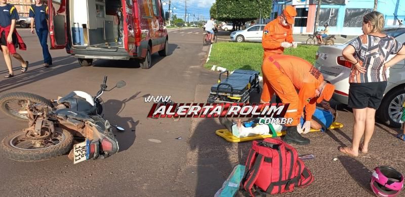 Acidente de trânsito nesta tarde deixou motociclista ferido em Rolim de Moura Acidente de trânsito nesta tarde deixou motociclista ferido em Rolim de Moura