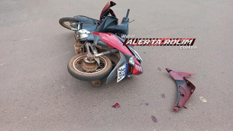 Terceiro acidente de trânsito do dia envolveu duas motos e uma pessoa foi socorrida em Rolim de Moura Terceiro acidente de trânsito do dia envolveu duas motos e uma pessoa foi socorrida em Rolim de Moura