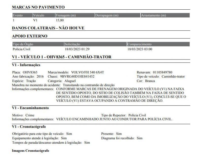 Laudo Pericial constatou que caminhão invadiu contramão e causou morte das jovens em RO Laudo Pericial constatou que caminhão invadiu contramão e causou morte das jovens em RO