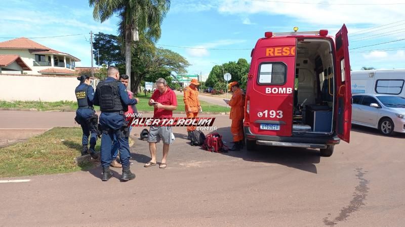 Mototaxista e passageiro foram atingidos por carro nesta manhã em Rolim de Moura Mototaxista e passageiro foram atingidos por carro nesta manhã em Rolim de Moura