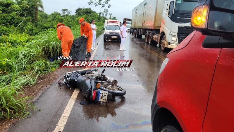 URGENTE – Motociclista morreu em grave acidente de trânsito na RO 010 em Rolim de Moura