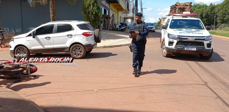 Colisão entre carro e moto deixou uma pessoa ferida nesta tarde em Rolim de Moura Colisão entre carro e moto deixou uma pessoa ferida nesta tarde em Rolim de Moura