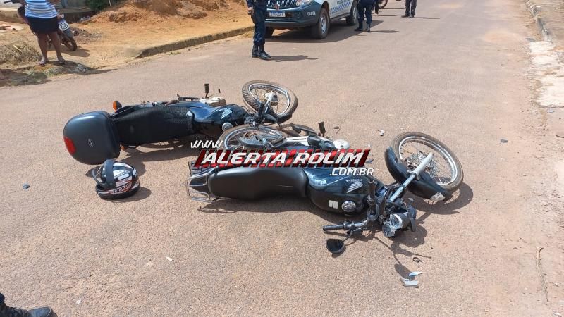 Colisão entre duas motos foi registrada no Jabotá II neste sábado em Rolim de Moura Colisão entre duas motos foi registrada no Jabotá II neste sábado em Rolim de Moura