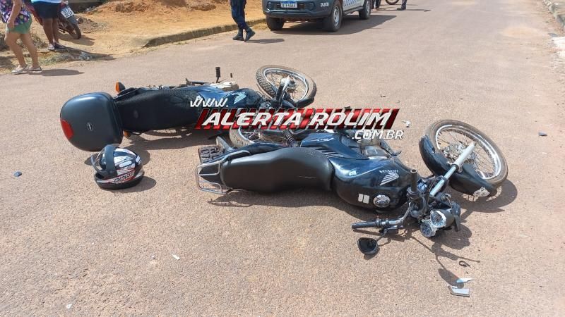 Colisão entre duas motos foi registrada no Jabotá II neste sábado em Rolim de Moura Colisão entre duas motos foi registrada no Jabotá II neste sábado em Rolim de Moura